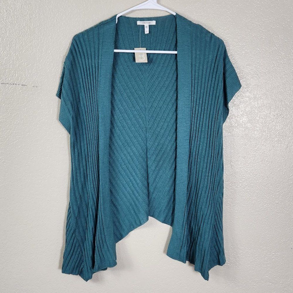 Maurices Cardigan Sweater Open Front Teal NWT Size S
